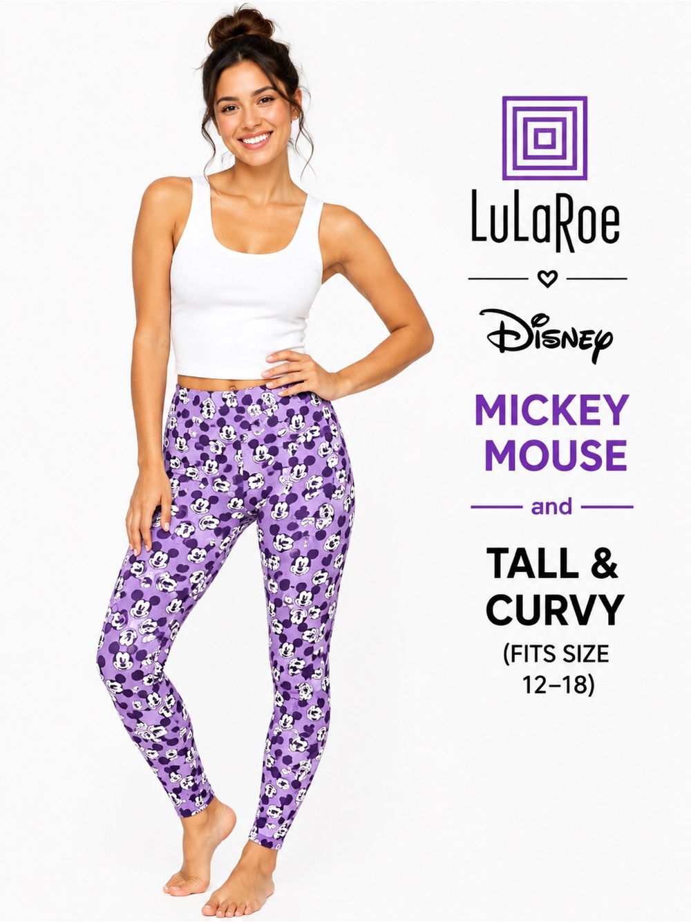 LuLaRoe Disney - MICKEY MOUSE Women TC Lilac Leggings